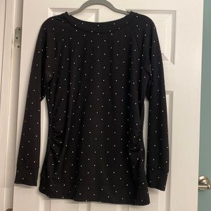 Black polka dot maternity top